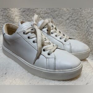 Sam Edelman Shoes Womens Size 8.5 White Ethyl Leather Low Top Sneakers EU 39